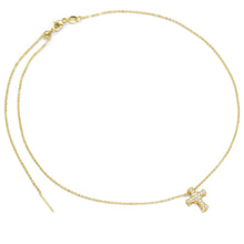Load image into Gallery viewer, Gold Dainty Cross Charm Adjustable necklace, Sku#B366