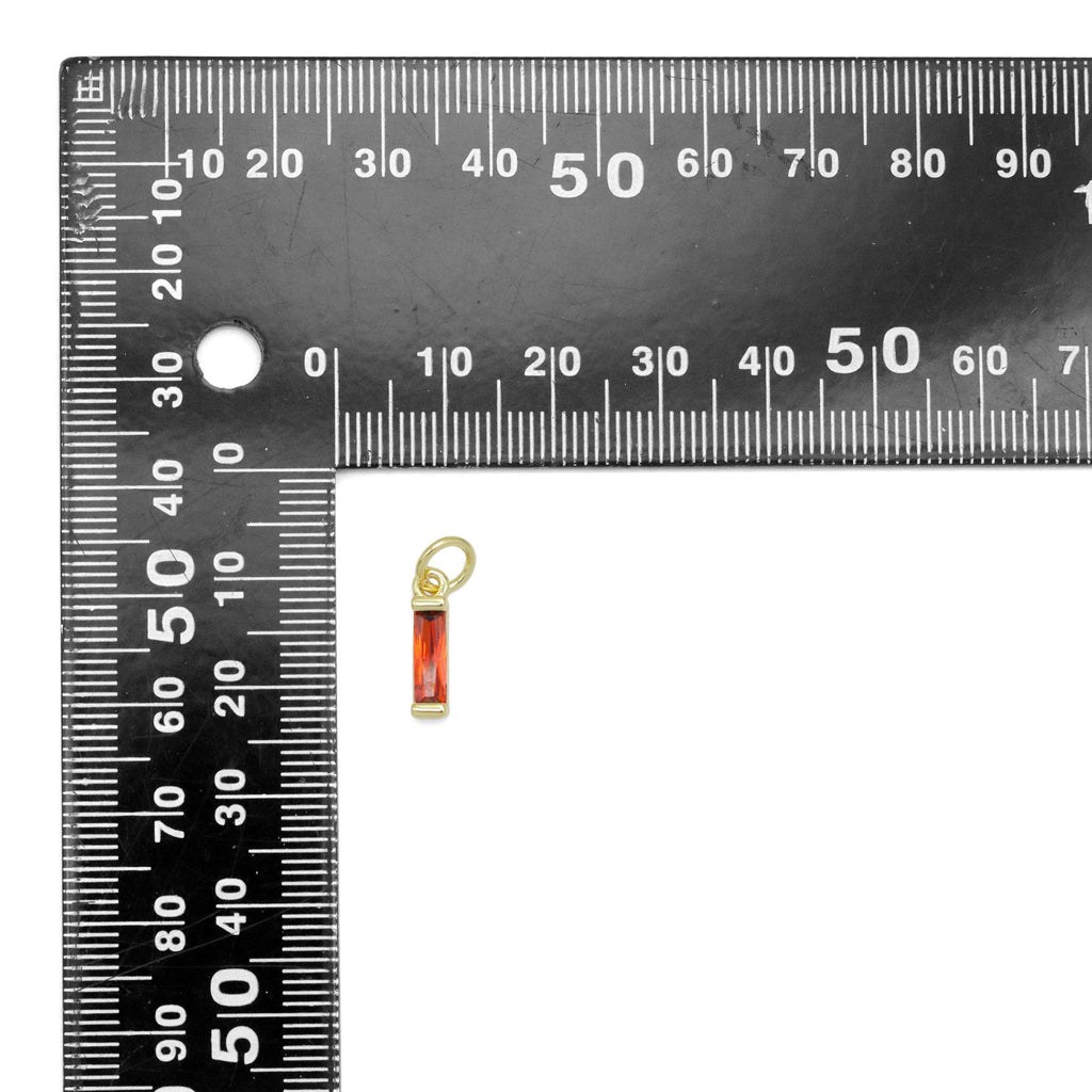 Crystal Gold Rectangle Bar Shape Charm Pendant, Sku#LX704