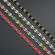 Load image into Gallery viewer, Dainty white enamel Chain by Yard/Necklace,sku#HX01