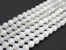 Load image into Gallery viewer, Quality Natural Milky White Agate Beads, Round Smooth 6mm/8m