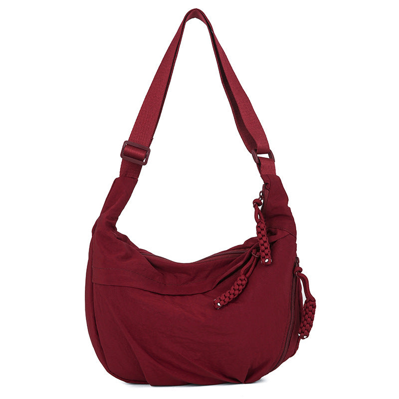 Korean-Style Lightweight Nylon Crossbody Shoulder Bag