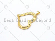 Load image into Gallery viewer, CZ Micro Pave Heart Shape Pendant/Charm,18K Gold Filled Heart Charm,Necklace Bracelet Charm Pendant,30x37mm,Sku#LK399