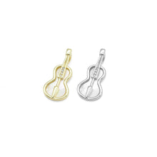 Load image into Gallery viewer, Gold Silver Mother of Pearl Guitar Violin Shape Charm, Sku#LX431