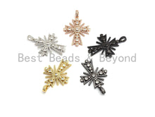 Load image into Gallery viewer, Large CZ Micro Pave Fancy Cross Pendant, F640