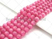 Load image into Gallery viewer, Special Cut Hot Pink Cat's Eye Round Faceted Beads, UA202C
