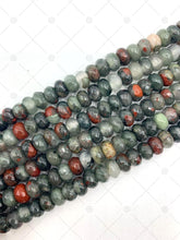 Load image into Gallery viewer, 2mm Big Hole Natural African Bloodstone Faceted Beads, 6x10mm Rondelle Faceted Bloodshot Beads, Large Hole Beads, 8'' Full Strand, SKU#U1234