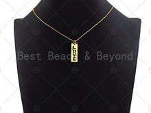 Load image into Gallery viewer, Hollow Out LOVE Bar Charm/Pendant, Gold/Silver/Rose Gold/Black Rectangle Dod Tag Pendant, DIY Valentine's Day Gift, 11x29mm, Sku#ML03