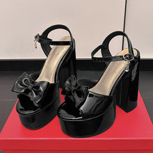 Load image into Gallery viewer, Women's Chunky Heel Peep-Toe Platform Sandals - Buckle Closure Casual Heels
