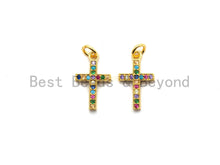 Load image into Gallery viewer, CZ Micro Pave Cross Charm Pendant, Cross charm, sku#F685