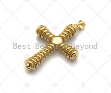 Load image into Gallery viewer, Large CZ Micro Pave Chunky Cross Shape Pendant  Charms , Cross Necklace Charms, 28x39mm, Sku#LK143