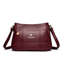 Load image into Gallery viewer, Women's PU Leather Crossbody Bag – Patchwork Shoulder Bag with Multi-Pocket Organizer