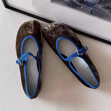 Load image into Gallery viewer, Women's Corduroy Ballet Flats | Single Strap Round Toe Slip-On Shoes