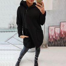 Load image into Gallery viewer, Half-high Neck Side-zip Hoodie With A Hood And Fleece-lined Pockets