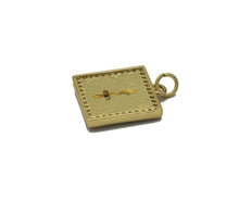 Load image into Gallery viewer, CZ Pave Anchor Flower Square Charm, Sku#F1503