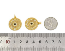 Load image into Gallery viewer, CZ Flower Round Medallion Pendant, Sku#LK600