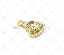 Load image into Gallery viewer, CZ Key On Heart Charm, Sku#LK542