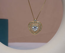 Load image into Gallery viewer, Big Crystal Double Dual Heart Charm, Baguette cz heart, Sku#LK609