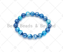 Load image into Gallery viewer, Mystic Blue Banded Agate Stretchy Bracelet,SKU#U1101