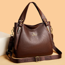 Load image into Gallery viewer, Women's High-Capacity PU Leather Tote Shoulder Bag | Elegant Niche Design | Black, Khaki, Brown