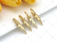 Load image into Gallery viewer, CZ Dangle Lightning Higgie Earrings, Sku#J326