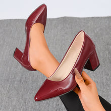Load image into Gallery viewer, French-Style Pointed Toe Low Heel Slip-On Shoes
