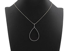 Load image into Gallery viewer, CZ Micro Pave Teardrop Frame Pendant,Antique Silver Finish,  Cz Big Pave Water Drop  Charm Pendant,33x49mm,sku#F982