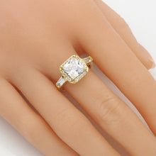 Load image into Gallery viewer, Gold Silver Big Square CZ Adjustable Ring, Sku#A113
