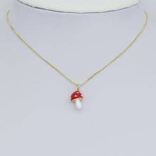 Load image into Gallery viewer, Colorful Enamel Red White Mushroom Shape Charm Pendant, Sku#Y1007