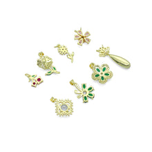 Load image into Gallery viewer, CZ Cherry Flower Crown clover Charm Pendant,Sku#LK1258