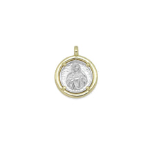 Load image into Gallery viewer, Dual color Virgin Mary Gold Coin Charm Pendant, Sku#LK1016