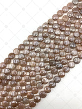 Load image into Gallery viewer, Mystic Quality Peach Moonstone Coin Smooth Beads, 12mm Sliver Plated Genuine Moonstone, 15.5'' Full Strand, Sku#U1246