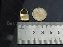 Load image into Gallery viewer, Dainty Gold Padlock Clasp Charms, Dainty Lock Charms, Padlock Clasp, Gold Charm, Gold Pendant, Padlock Necklace Charms, 11x16mm, Sku#LK121