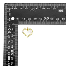 Load image into Gallery viewer, Clear CZ Mother of  Pearl Gold Heart Charm Pendant, Sku#FH244
