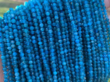 Load image into Gallery viewer, Quanity Genuine Blue Apatite Faceted Round Beads, 2mm/3mm Natural Small Beads, 15.5'' Full Strand, SKU#U1219