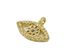 Load image into Gallery viewer, CZ Pave hammered Evil Eye Charm, Sku#L651