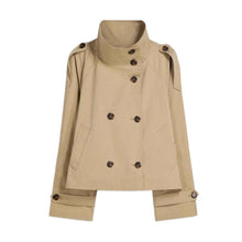 Load image into Gallery viewer, Womens Buttoned Waist-Cinching Lace-Up Trench Coat