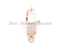 Load image into Gallery viewer, CZ Clear Micro Pave Lobster Claw Clasp, Cubic Zirconia Clasp/Clips/Connecto, sku#H45C