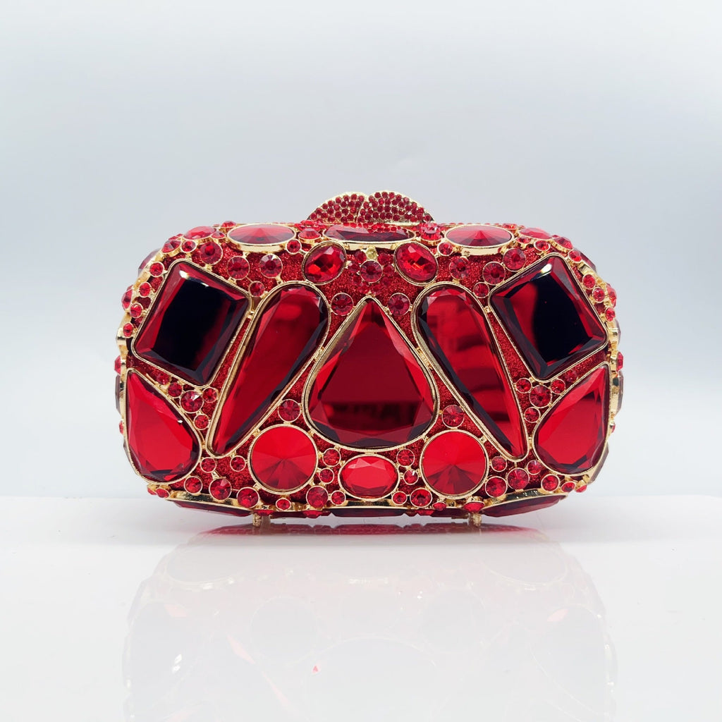 Diamond-Encrusted Evening Clutch Bag - Luxury Crystal Glass Drop Handbag for Women