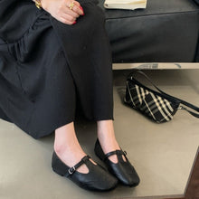 Load image into Gallery viewer, Vintage T-Strap Slingback Flat Heel Shoes - Women's Buckle Strap Mary Jane Flats