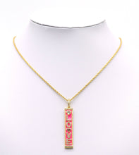Load image into Gallery viewer, CZ Enamel Good Kiss Love Words On Long Bar Charm, Sku#LK651