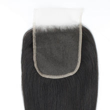 Load image into Gallery viewer, Yaki Straight 4x4 Transparent Lace Human Hair Closure