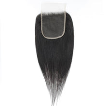 Load image into Gallery viewer, Yaki Straight 4x4 Transparent Lace Human Hair Closure