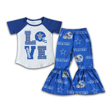 Load image into Gallery viewer, Love short sleeve bell bottom pants girls team clothing