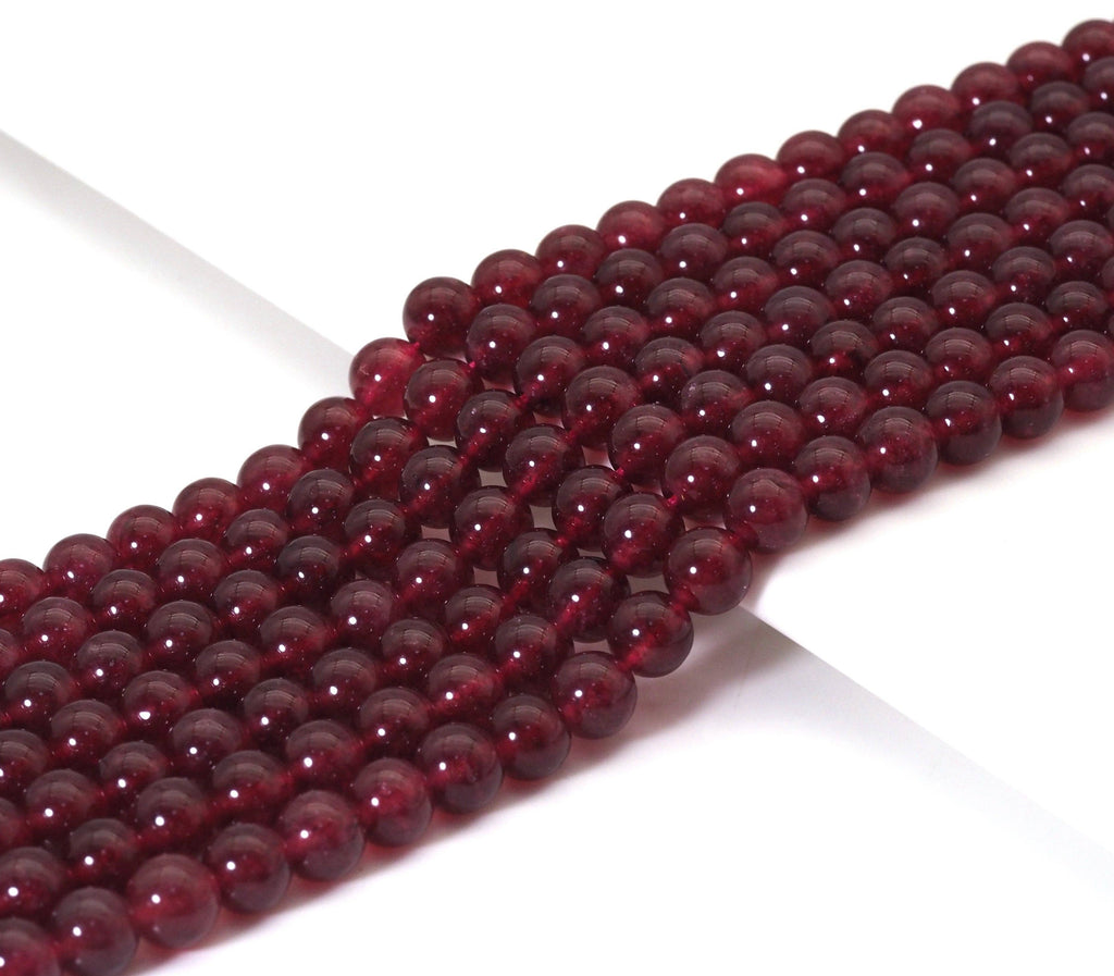 Dyed Strawberry Quarts Round Smooth Beads, 6mm/8mm/10mm, Sku#U1487