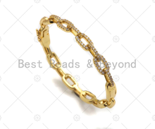 Load image into Gallery viewer, CZ Micro Pave Paper Clip Link Chain Bracelets, sku#LK102