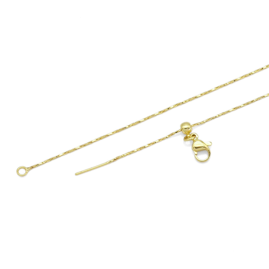Dainty Gold Twisted thin Adjustable Necklace, Sku#LD487ld588