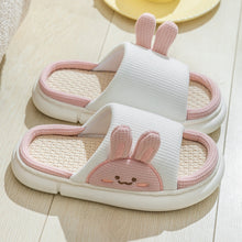 Load image into Gallery viewer, Unisex Rabbit Slippers Linen House Shoes | Breathable Anti-Slip Flip-Flops