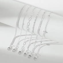 Load image into Gallery viewer, 12Pcs Women's Charm Anklet Set Multilayer Chain Ankle Bracelets Boho Silver Anklet for Women