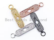 Load image into Gallery viewer, White CZ Micro Pave Oval with Hollow Star charm , sku#L34