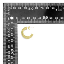 Load image into Gallery viewer, Gold Silver Diamond Patten Thick Huggie Earrings, Sku#A204
